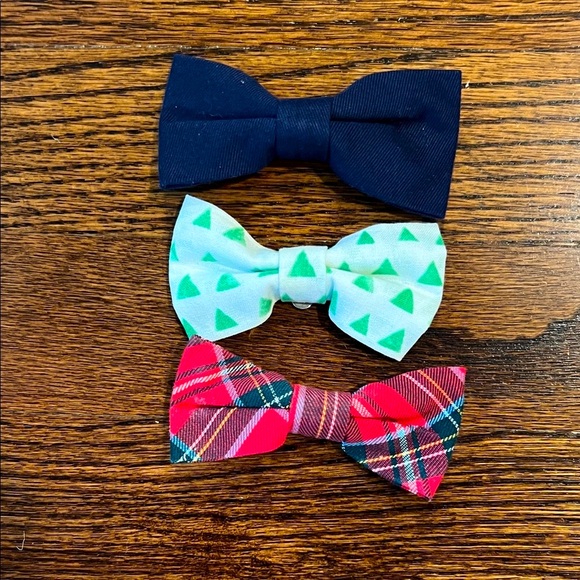 Bundle of Charming Kids Bow Ties - Navy, Mint, and Red Plaid - Picture 1 of 6